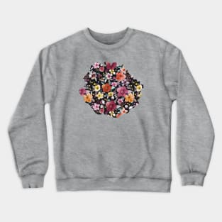 WINTER FLOWER BOUQUETS MULTI BLACK Crewneck Sweatshirt